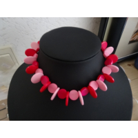 Kinderketting kunststof in rose of blauw